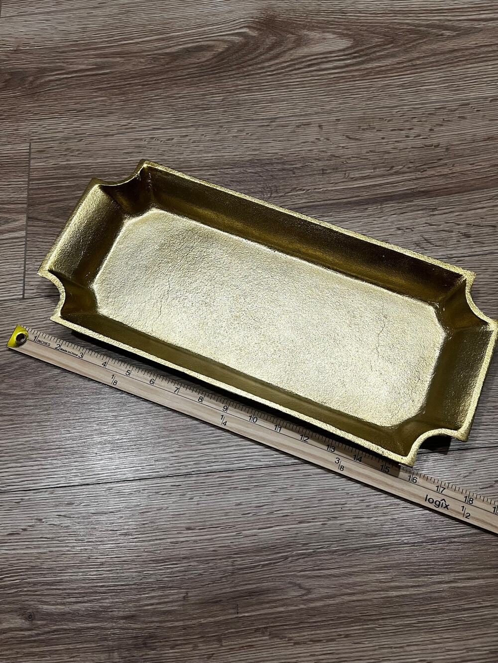 Better Homes & Gardens Decorative Tray Size 17.13in x 8.07in x 1.57in Gold (A00)